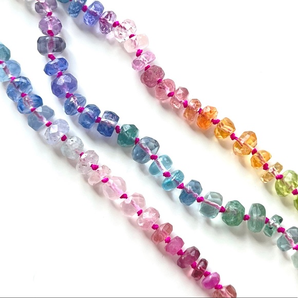 🥳Host pick🥳: Pastel stone necklace with 14kt solid gold sailor clasps necklace - Picture 6 of 8